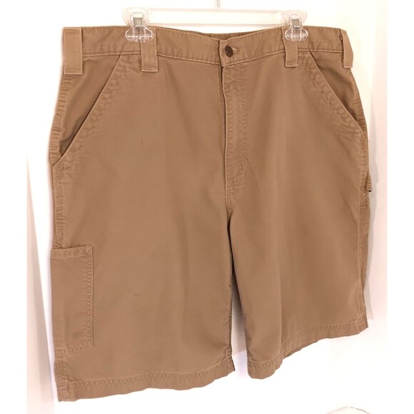Vtg Carhartt Shorts Men 38 Tan Canvas Carpenter Cargo Utility Work Gorpcore 90s - Picture 2 of 10